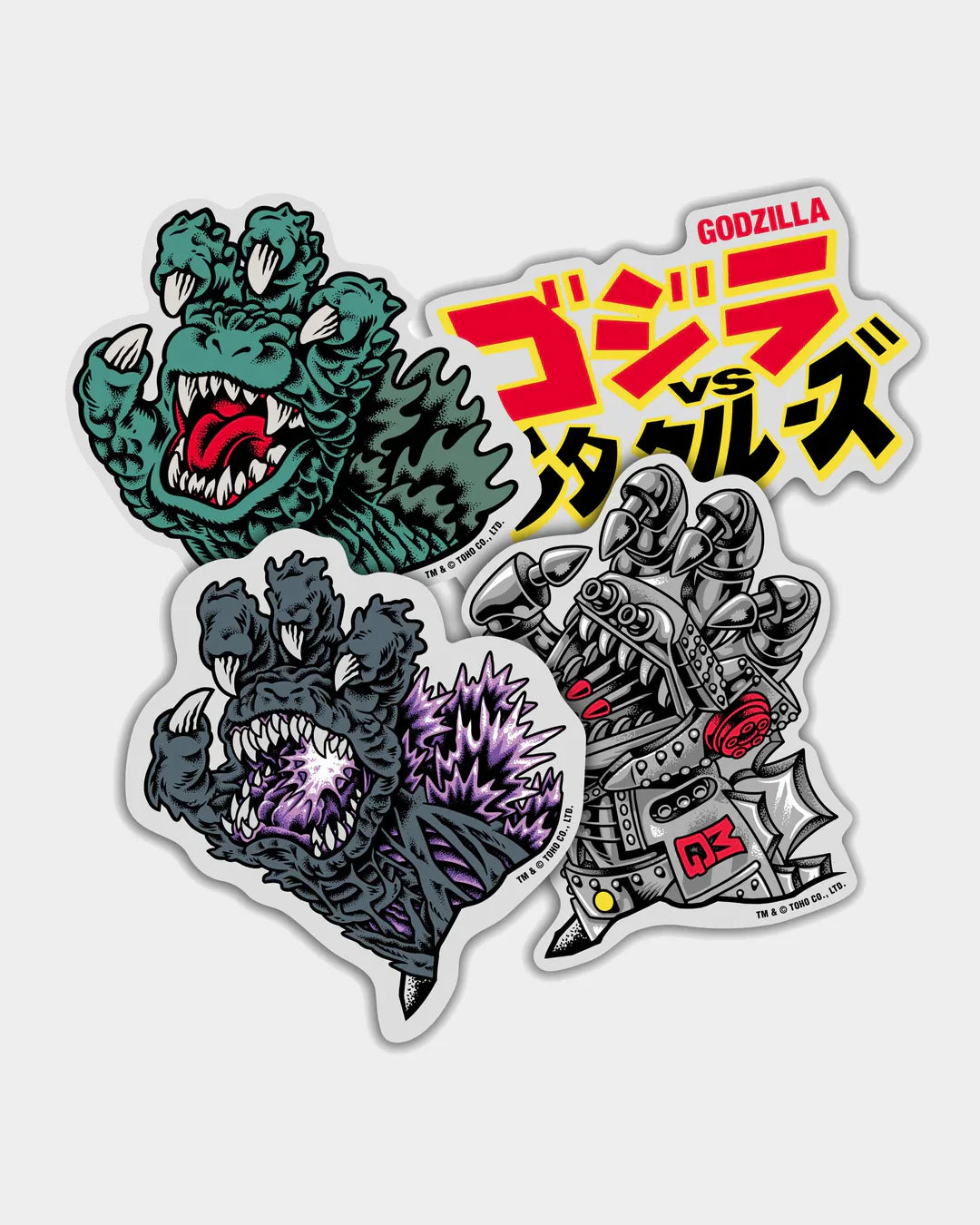 Godzilla Vs Santa Cruz Clear Mylar Sticker Pack