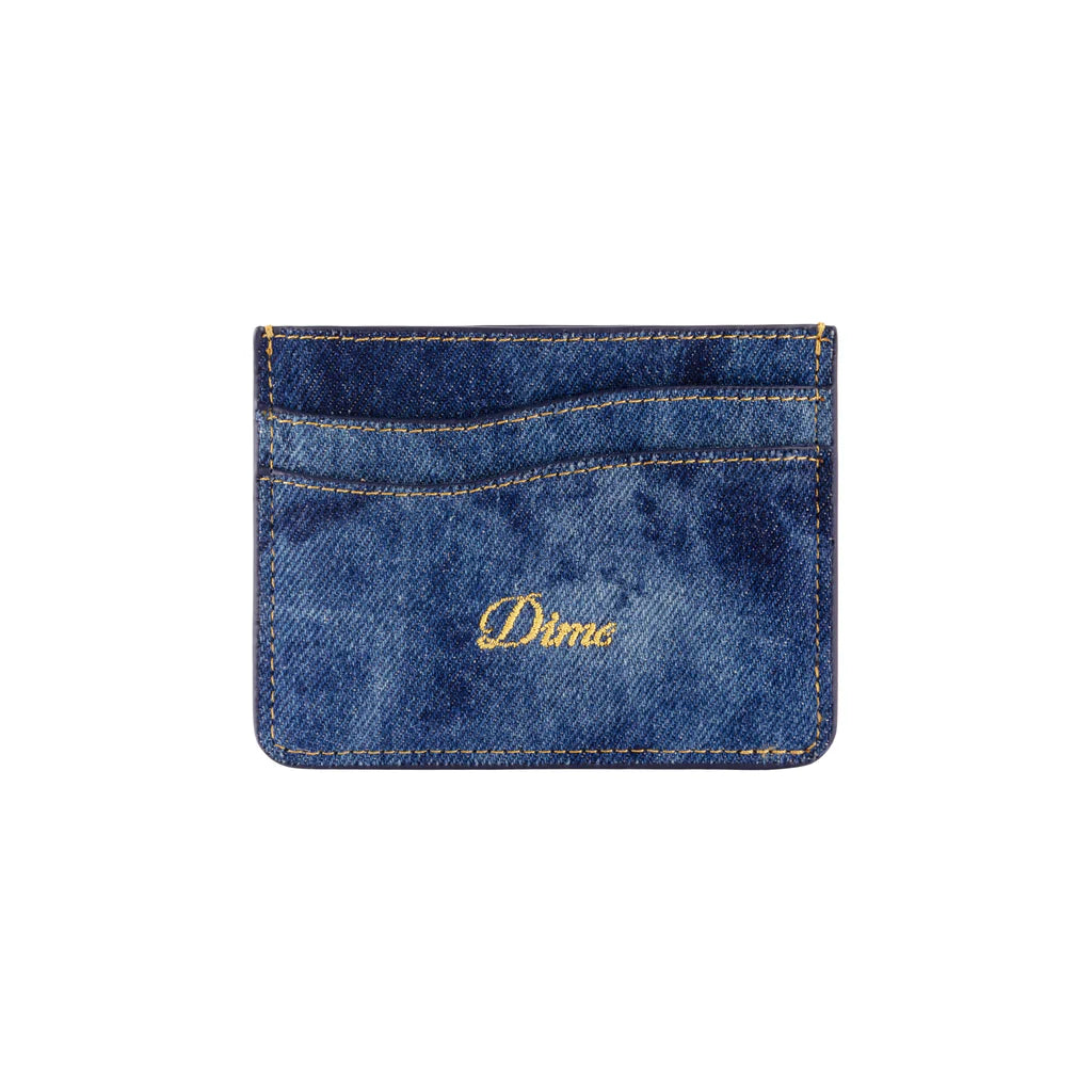 Dime cursive card holder -(indigo denim)