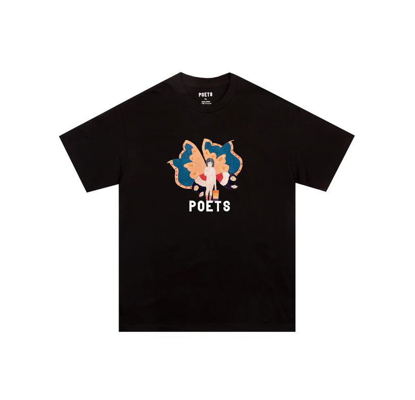 Poets Butterfly Girl DTG T-shirt - (Black)