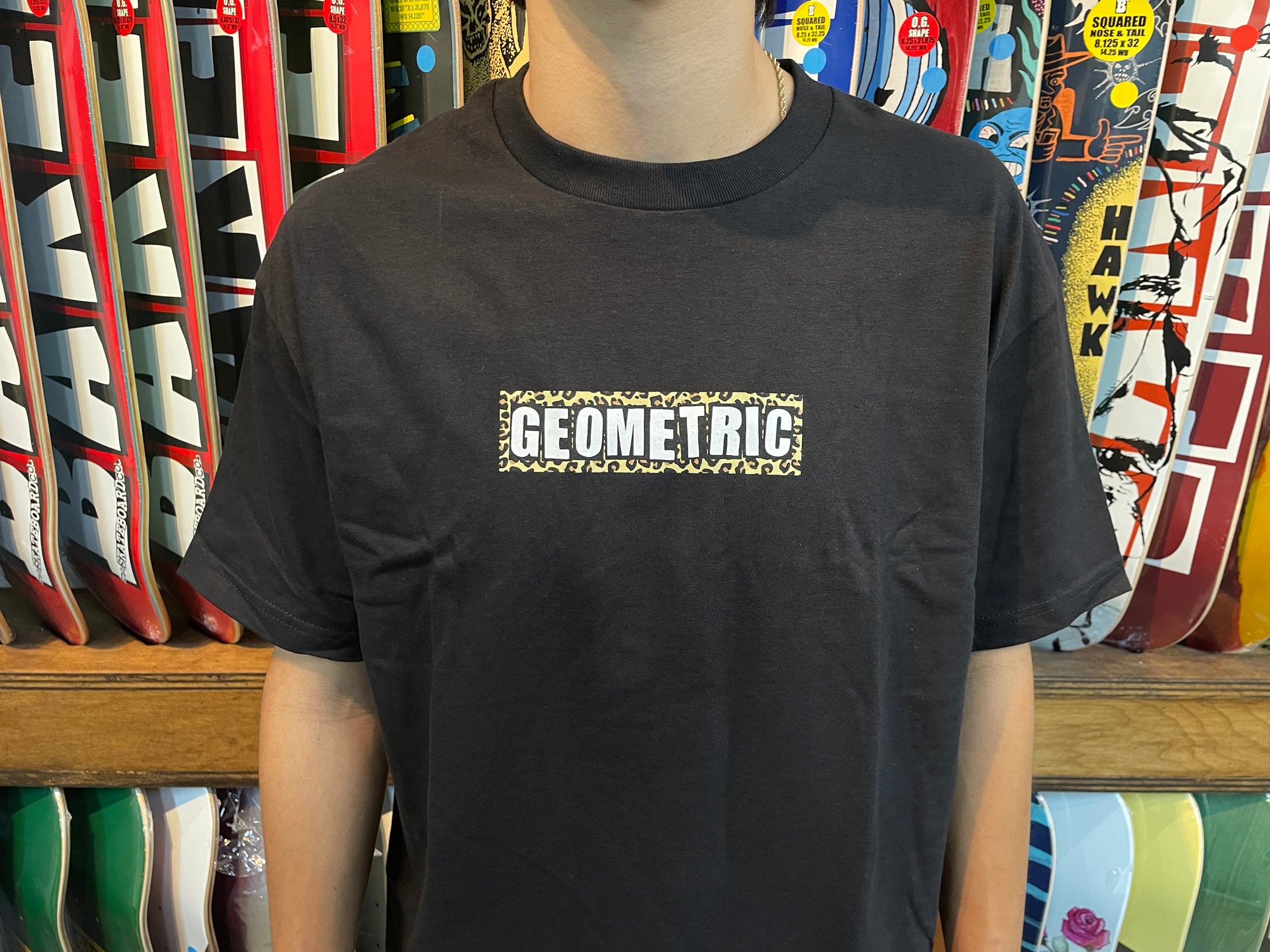 Geometric X Baker Cheetah Tee - Black