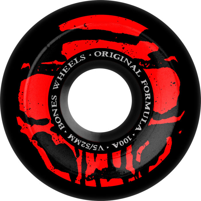 BONES WHEELS OG Formula Skateboard Wheels Mummy Skulls V5 Sidecut Black 100A - (52mm)