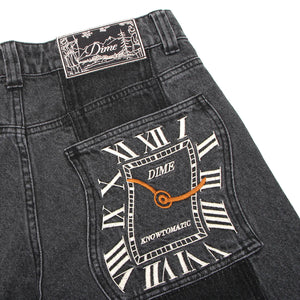 Dime Baggy Denim Pants - Knowtomatic Black