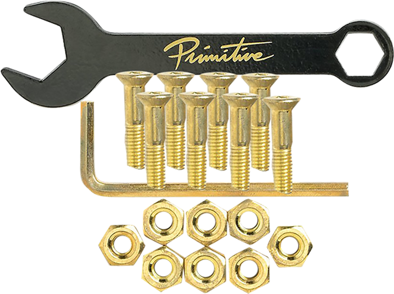 Primitive 7/8 allen bolt set- gold w/wrench